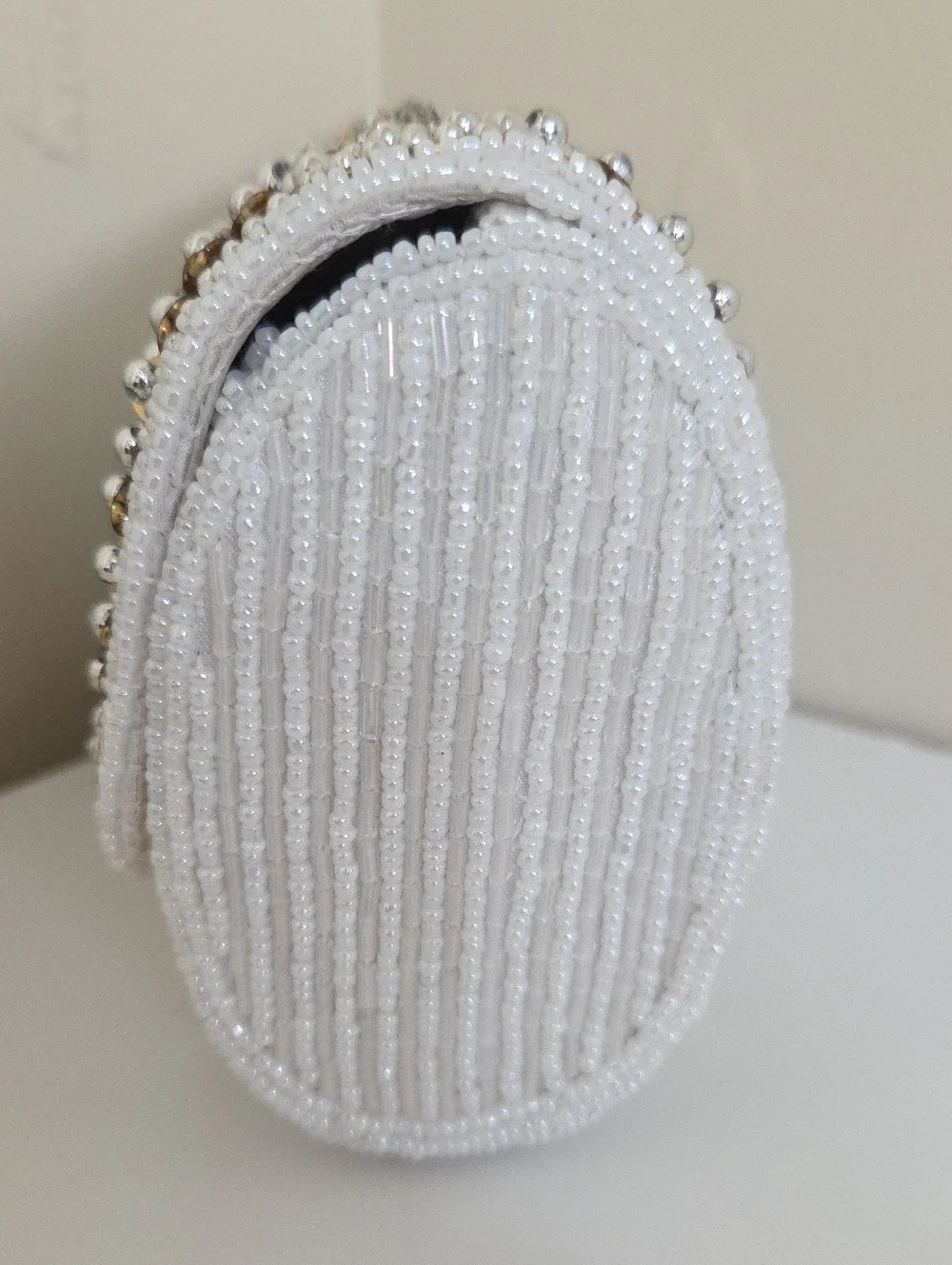 Embellished White & Gold Evening Clutch